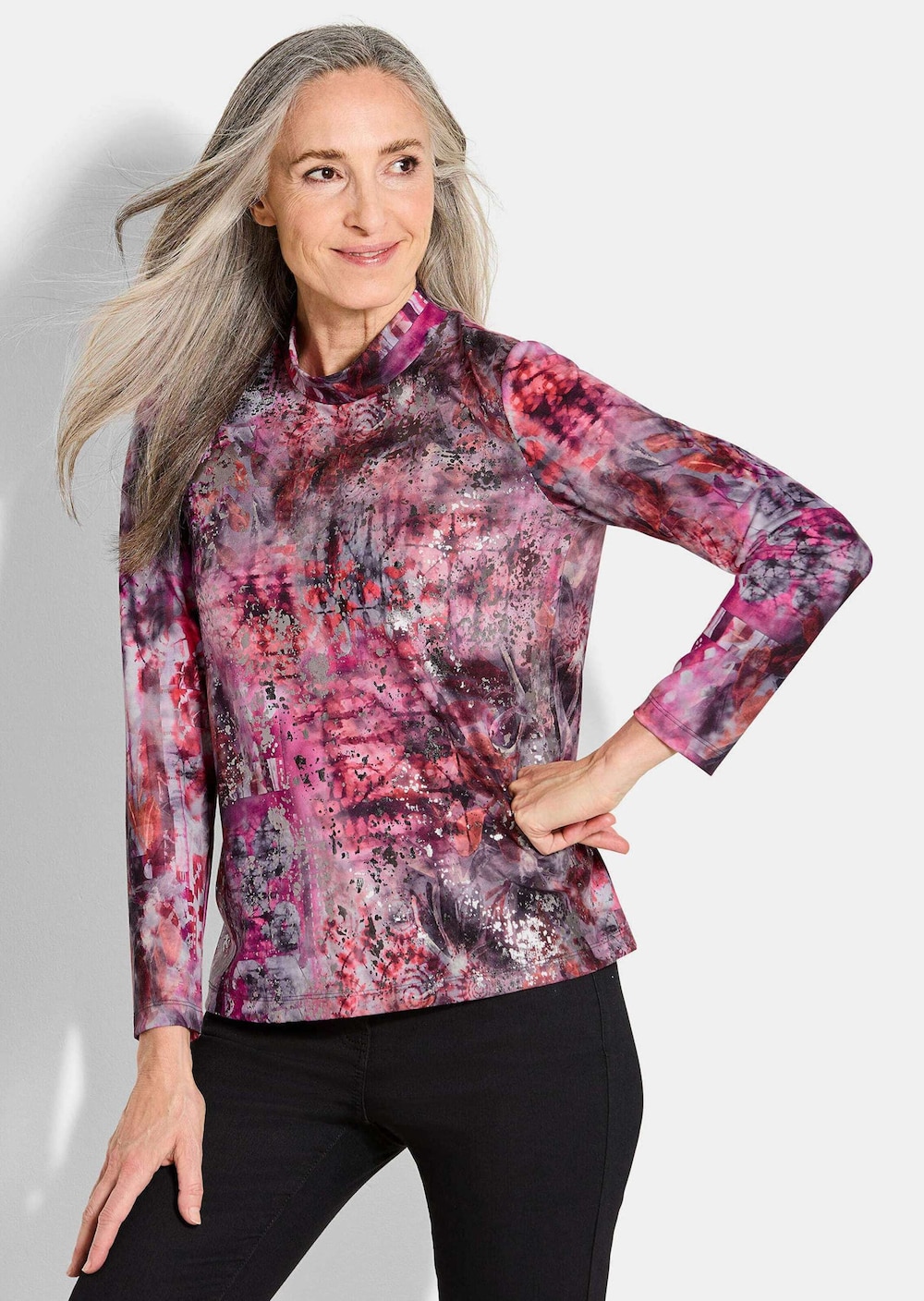 Jersey-Shirt mit Glanzdetails