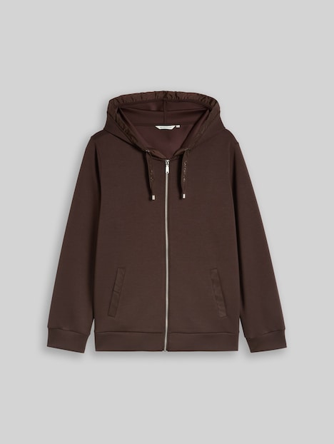 Hoodie Sweatjacke aus Scuba