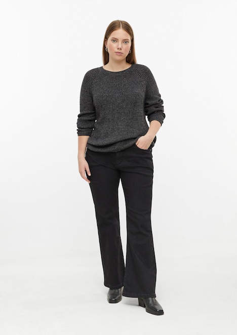 Pullover mit Rippstruktur und Rollkanten