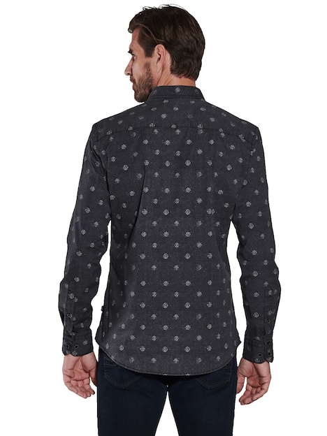engbers Herren Langarm-Hemd gemustert , Anthrazit