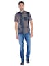 Herren Kurzarmhemd mit Batik-Print und Stretch-Komfort , Rosa