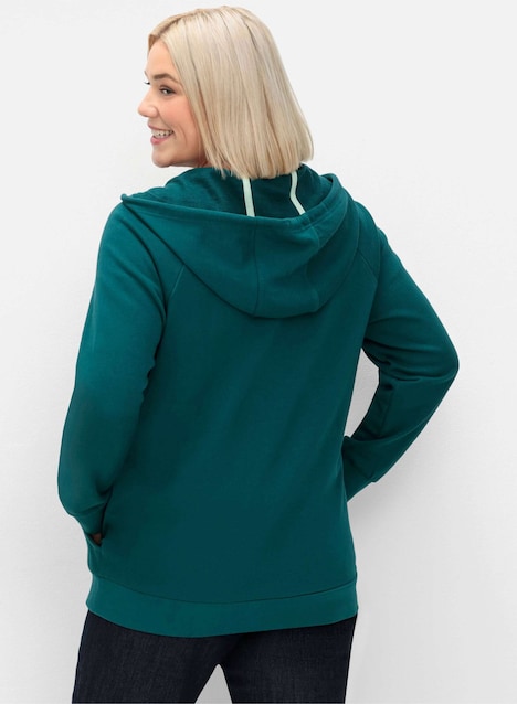 Kapuzensweatjacke Langarm Uni Mit Kapuze