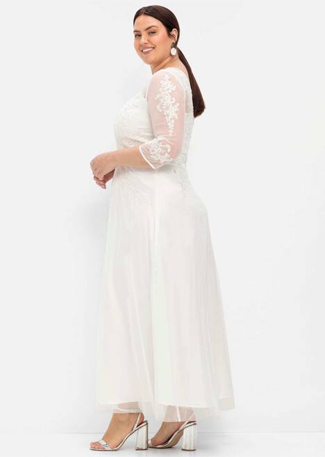 Abendkleid 3/4-Arm Uni