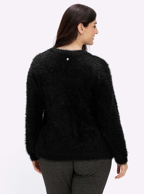 Langarm-Pullover Langarm-Pullover mit Flauschgarn Langarm