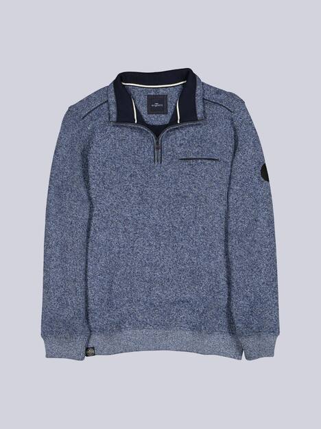 engbers Herren Sweatshirt mit Stehkragen , Mittelblau