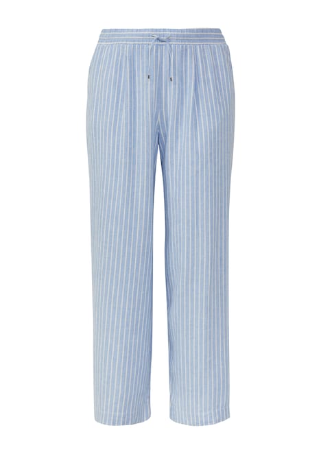 Wide-Leg-Hose aus Leinemix
