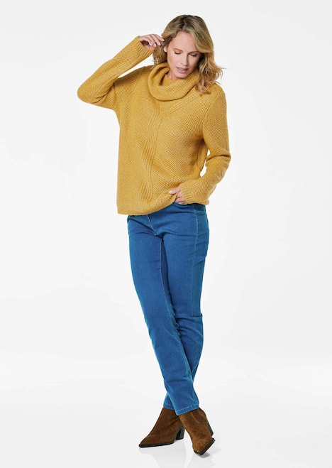 Strickpullover mit Struktur, Glitzer