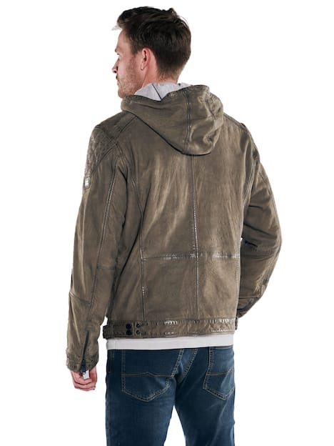engbers Herren Lederjacke regular , Dunkelbraun
