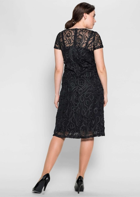 Spitzenkleid Kurzarm Uni