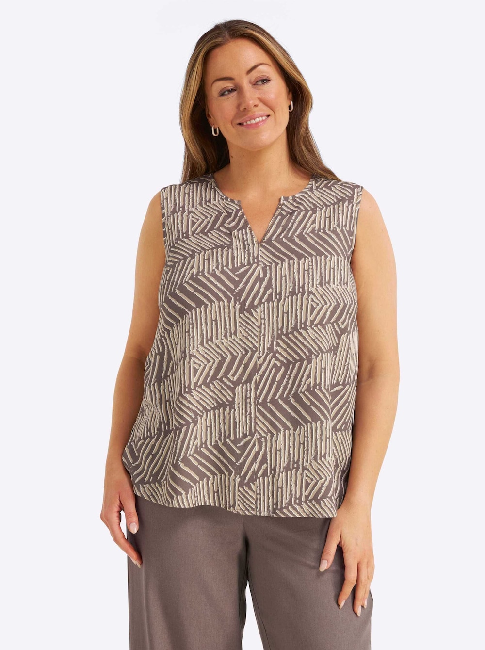 Blusentop Ärmellos Ohne Kragen