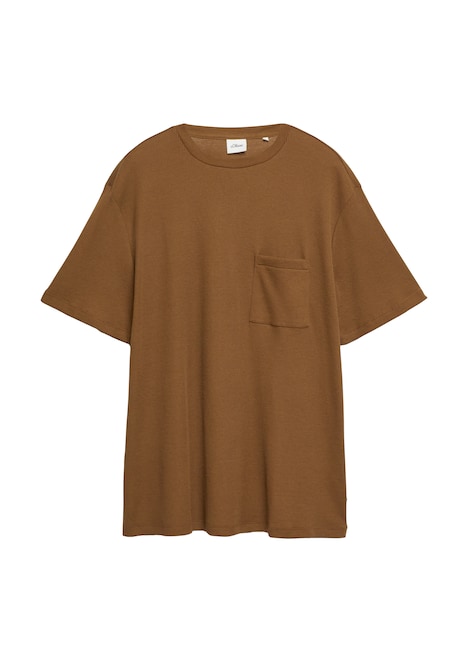 Waffelpiqué-T-Shirt mit Brusttasche