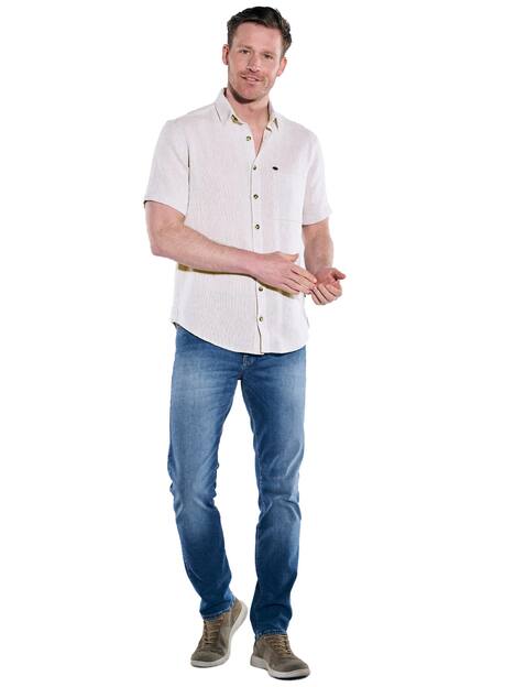 engbers Herren Kurzarm-Hemd uni , Braunbeige