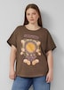 Gewaschenes Oversize-Shirt mit Frontprint