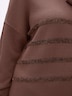 Rollkragen-Pullover Rollkragenpullover mit Pailletten-Streifen Langarm Rollkragen