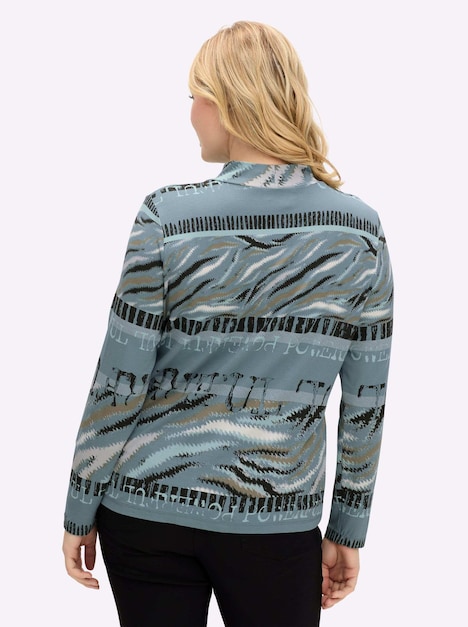 Stehkragen-Shirt Langarm Sonstiges Muster Stehkragen