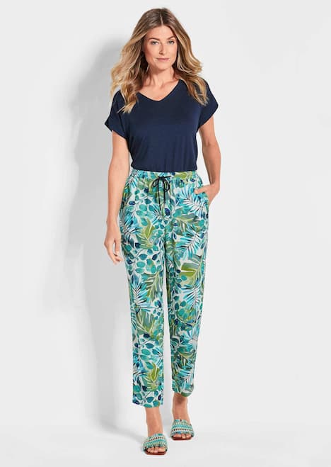 Florale Schlupfhose SARA grün