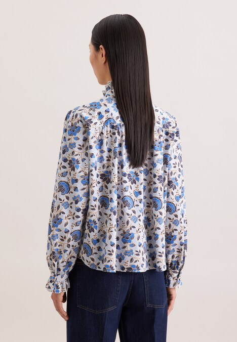 Damen Ausgestellte Bluse - Druck