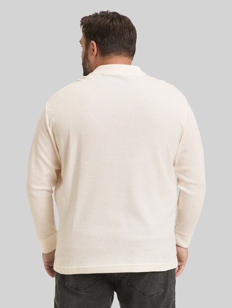 Langarm Poloshirt mit Waffelstruktur