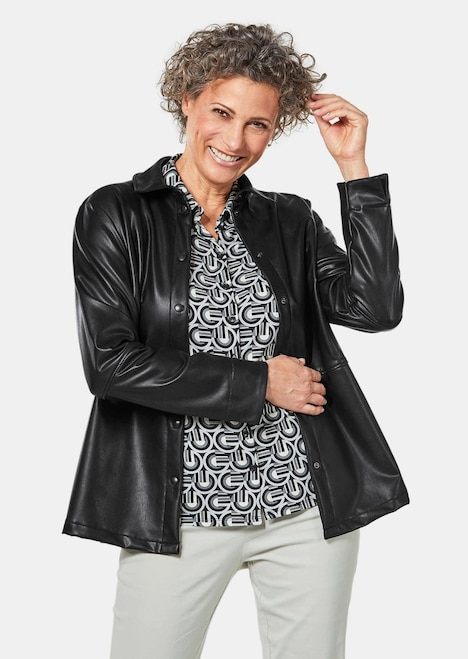 Lässige Blusenjacke in Lederoptik