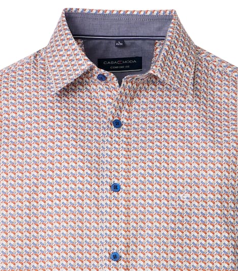 Freizeithemd Kurzarm Print Comfort Fit