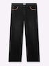 Jeans Jeans mit weitem Bein und Paspelierung Formbund Uni