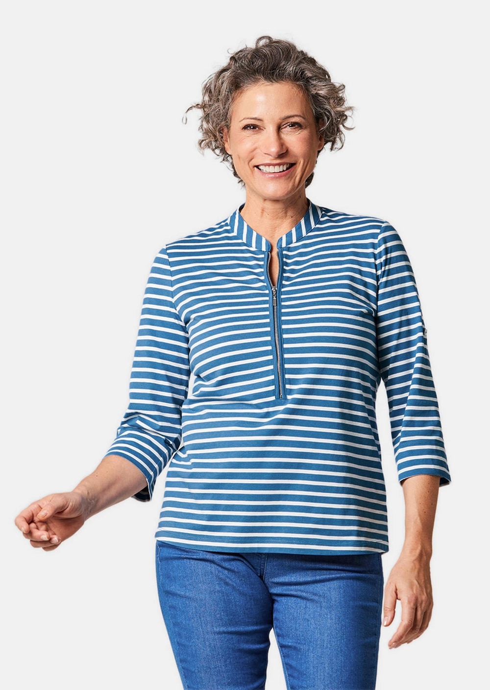 GOLDNER Gestreept shirt Sportief gestreept shirt in lang model