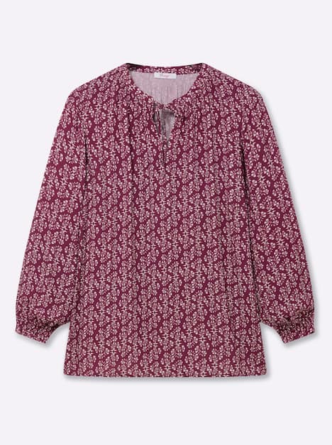 Tunika Langarm Sonstiges Muster Ohne Kragen