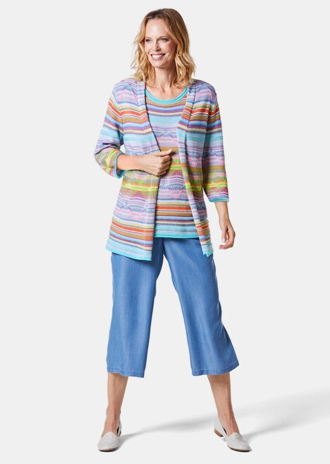 Abstrakt gemusterte Jaquardstrickjacke