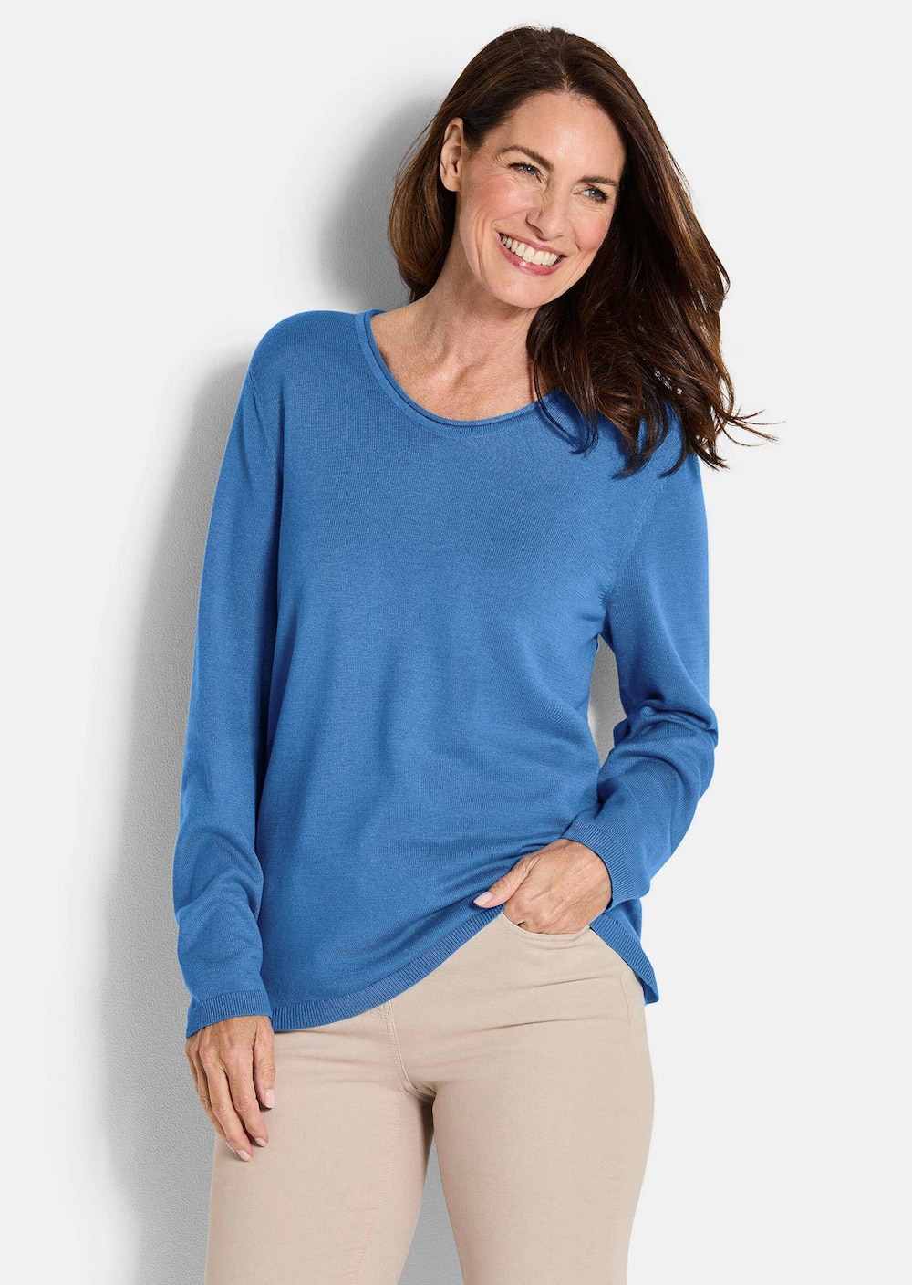 Edler Feinstrickpullover, V-Ausschnitt
