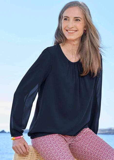 GOLDNER Blouse Elegante blouse van chiffon