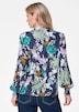 Florale Viskosebluse mit Stehkragen