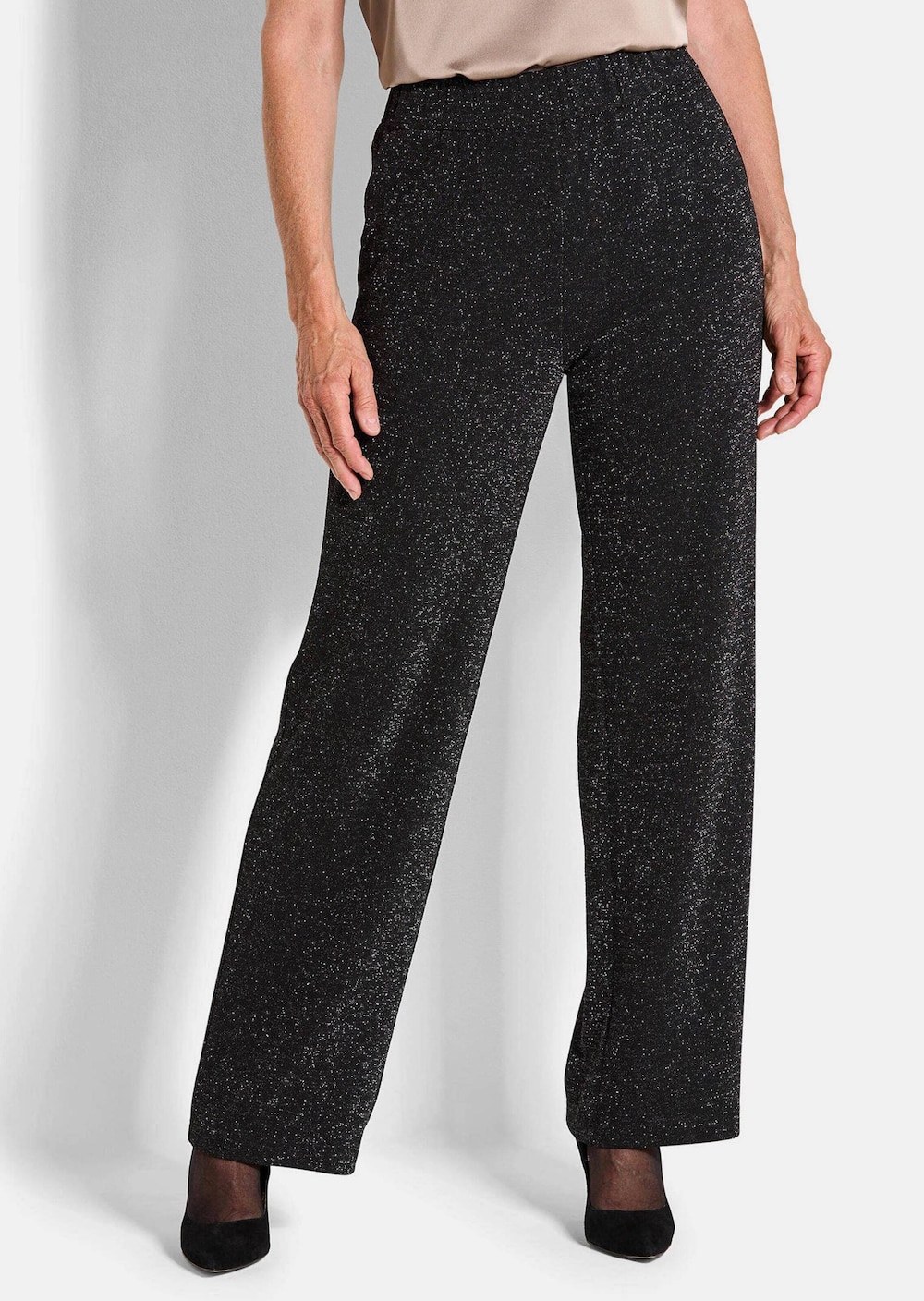 Weite Hose VERA aus glänzendem Jersey