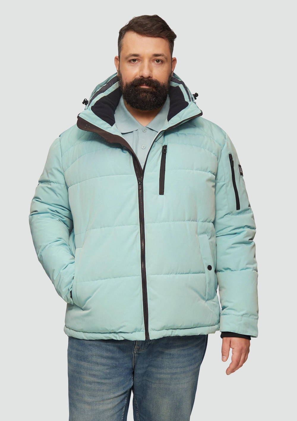 Wasserabweisende Steppjacke mit abnehmbarer Kapuze