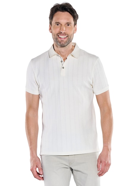 Herren Poloshirt mit Knopfleiste , Reinweiss