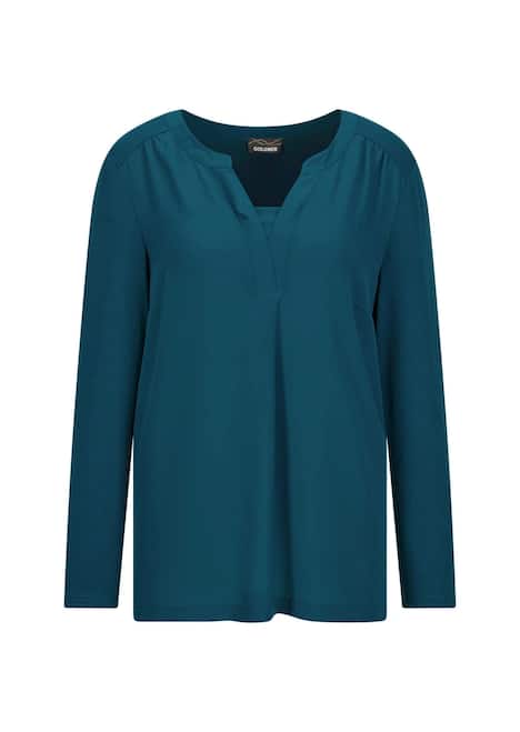 GOLDNER Blouseshirt Blouseshirt met chiffon inzet