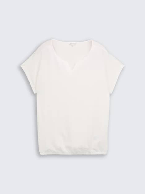 T-Shirt im Material-Mix