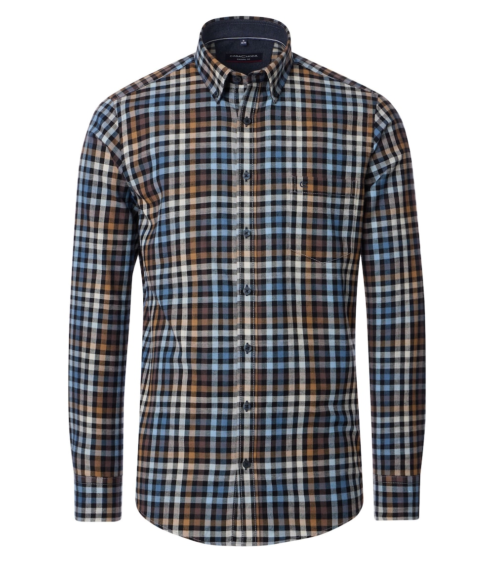 Flanellhemd kariert Casual Fit