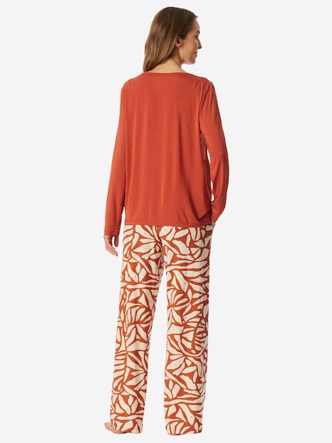 Schiesser Damen Pyjama Selected Premium terracotta