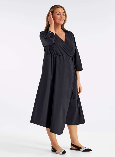 Kleid 3/4-Arm Hemdkragen