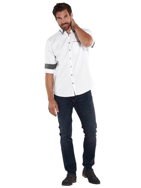 engbers Herren Langarm-Hemd uni , Reinweiss