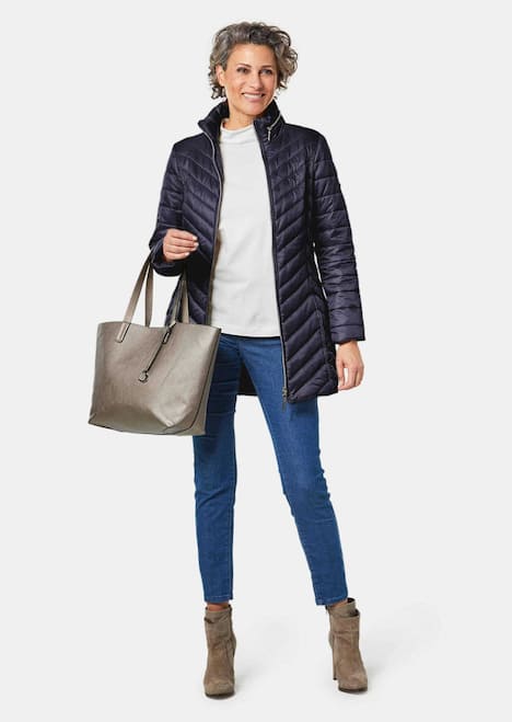 GOLDNER Gewatteerd jack Flatteus, licht, lang gewatteerd jack