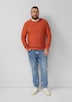 Strickpullover mit Flammgarnstruktur und Rollkante