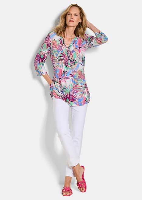 Sommertunika mit Palmenmuster