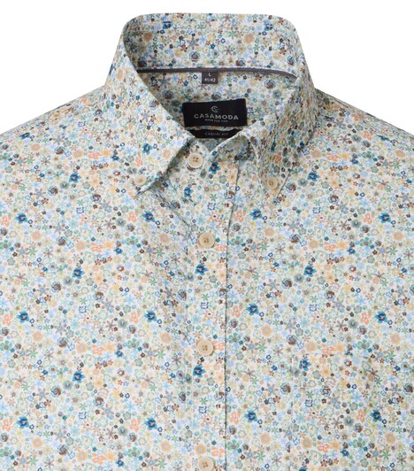 Leinenhemd Kurzarm Print Casual Fit