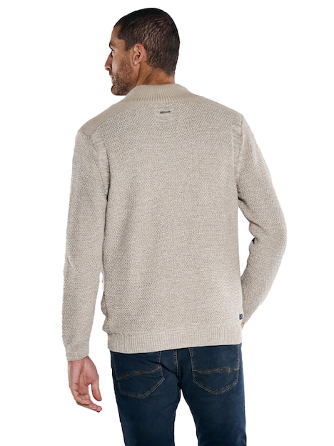 engbers Herren Strickjacke mit Zipper , Hellbraun