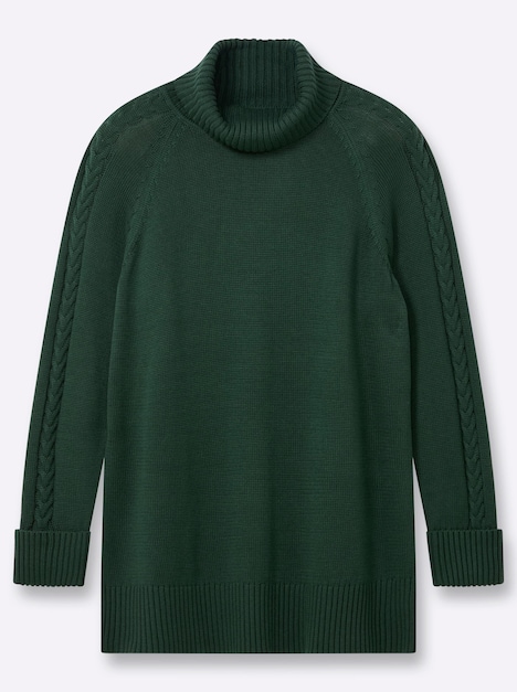 Pullover Rollkragenpullover im Rippstrickmuster Langarm Rollkragen