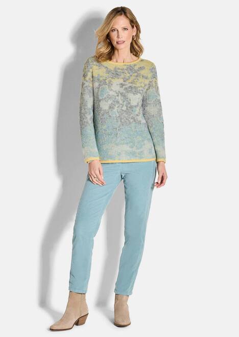 Langarm Jacquard-Pullover mit Muster