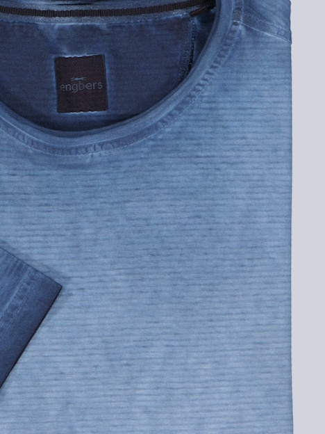 Herren T-Shirt gestreift , Saphirblau