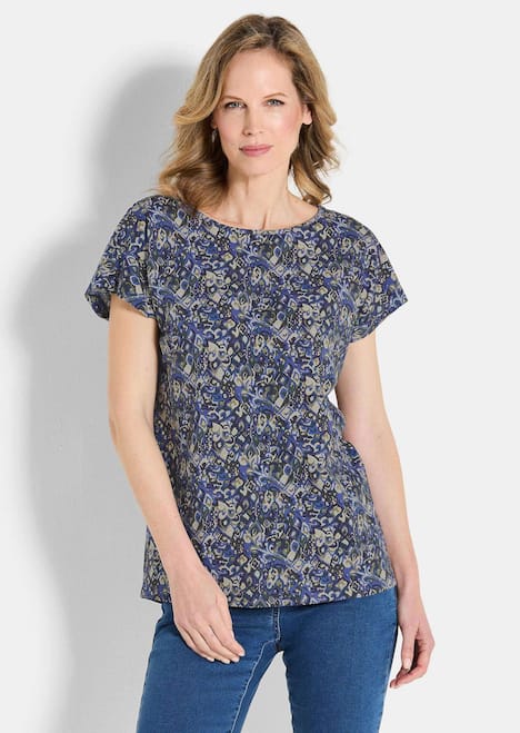 Jersey-Shirt mit überschnittenen Schultern