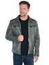 Herren Lederjacke aus Lammleder mit abnehmbarer Blende , Oliv